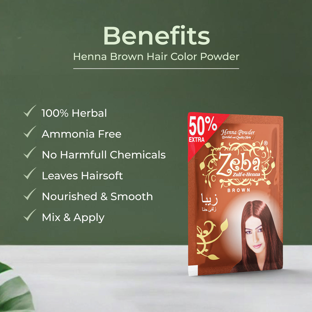 Zeba Zulf-e-Henna Hair Color Powder Brown