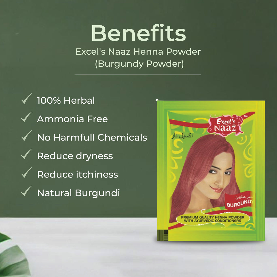 Excel's Naaz Henna Powder  burgundy