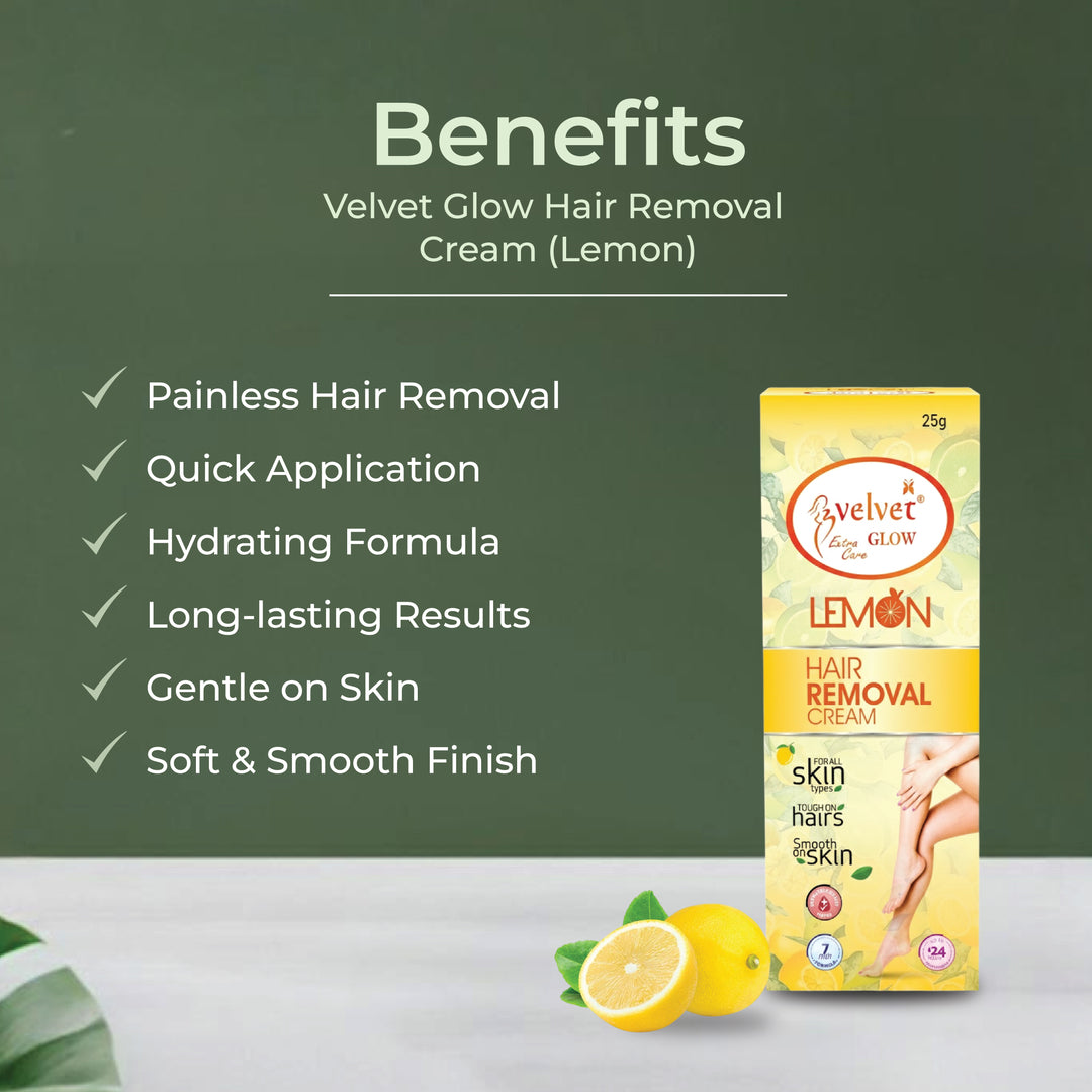 Velvet Glow Hair Removal Cream Lemon
